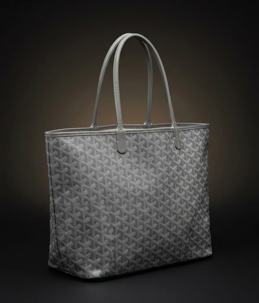 Goyard Saint Louis GM, Goyardine-kangas, Grey-väri, viistosti edestä