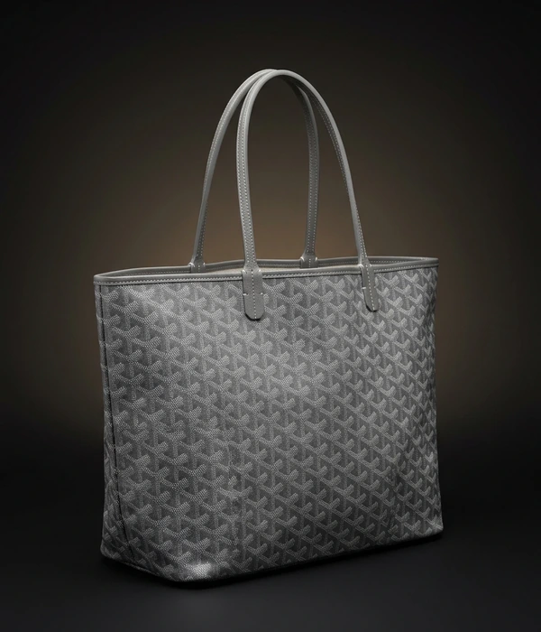 Goyard Saint Louis GM, канвас Goyardine, серый цвет, вид спереди