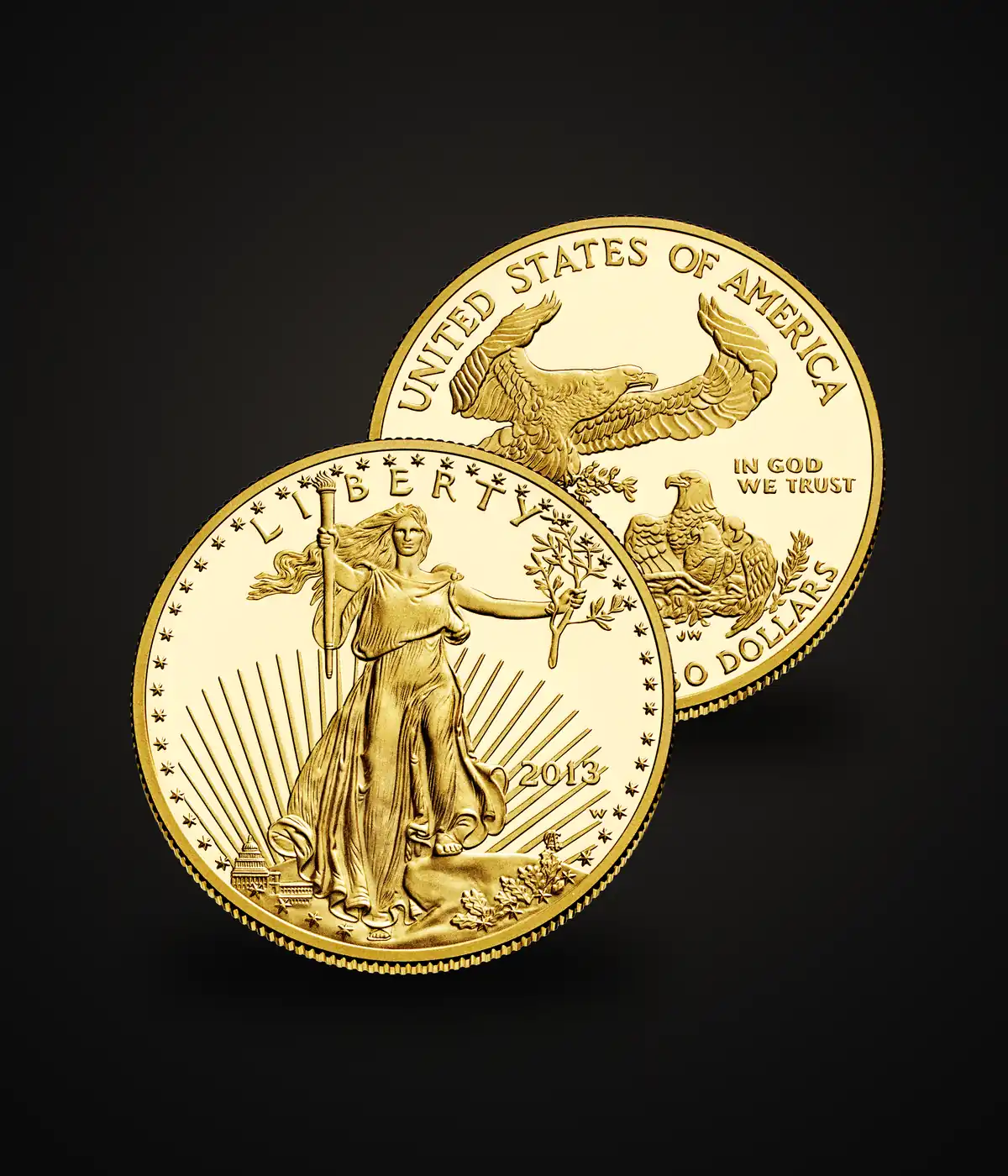American Gold Eagle 1 oz 916.7, аверс и реверс