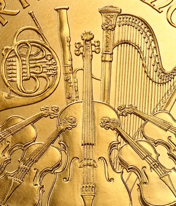 Vienna Philharmonic 1 oz 999.9, деталь крупным планом