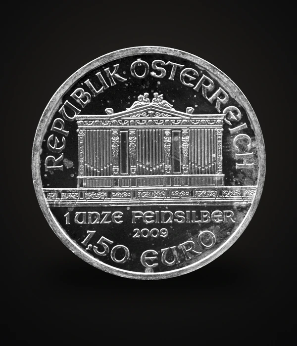Vienna Philharmonic Silver 1 oz 999, esikülg