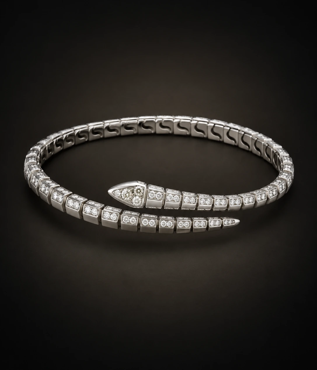Bulgari Serpenti Viper bracelet with diamonds, 18k white gold
