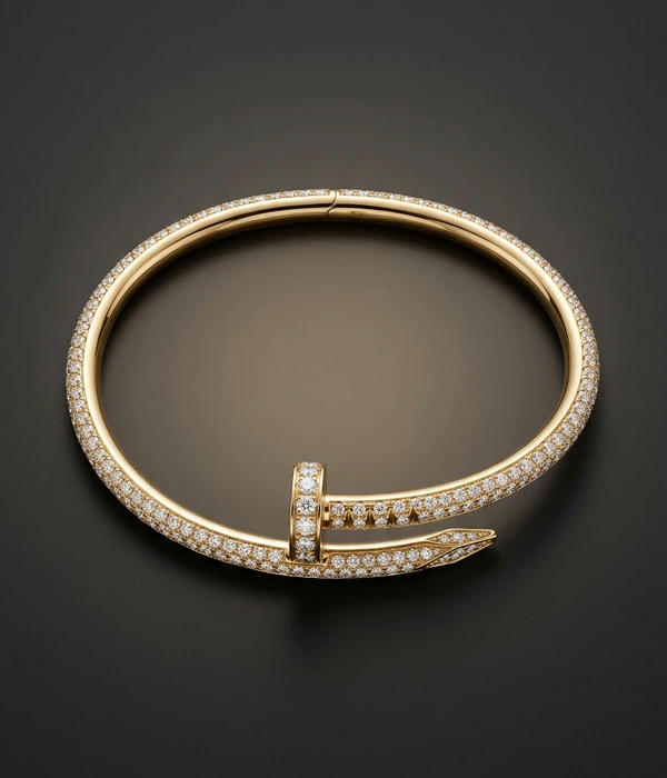 Cartier Juste un Clou bracelet, diamonds, 18k yellow gold, top view