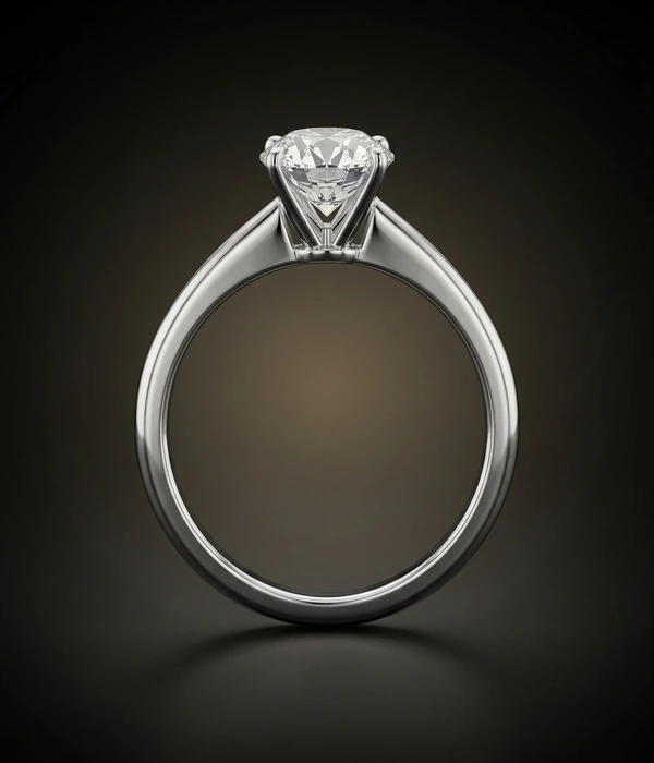 Teemantsõrmus, briljant 1,52 ct, Plaatina 950, pealtvaade