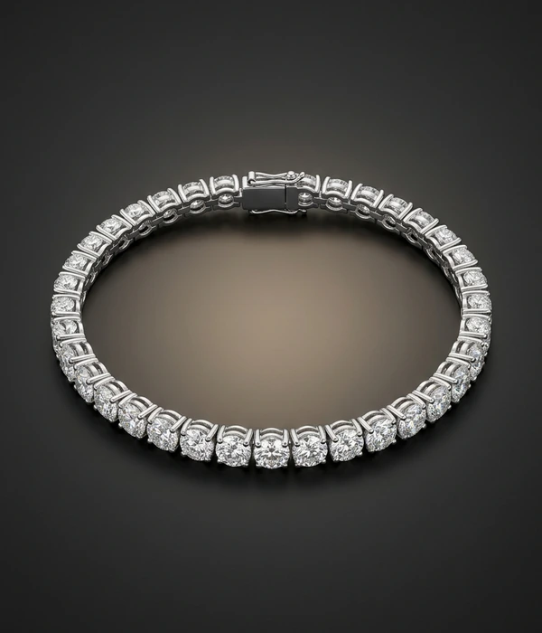 Теннисный браслет с бриллиантами 10,20 ct, платина, Платина 950