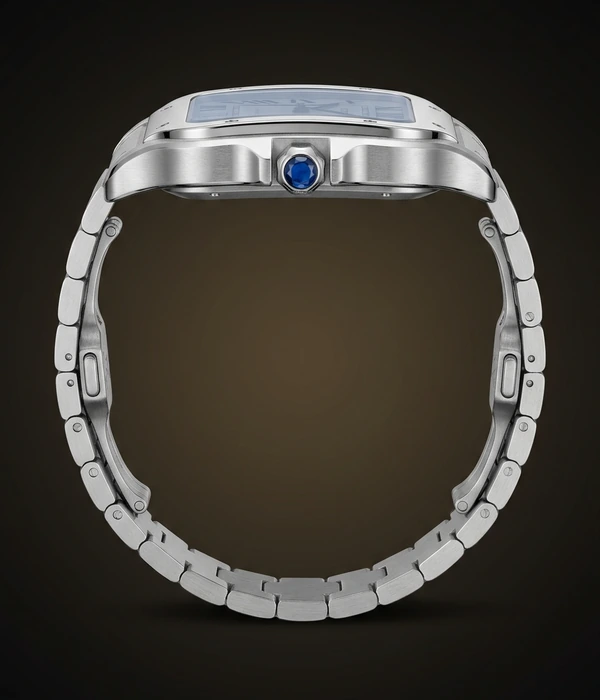 Cartier Santos de Cartier WSSA0018, korpus küljelt ja kroon