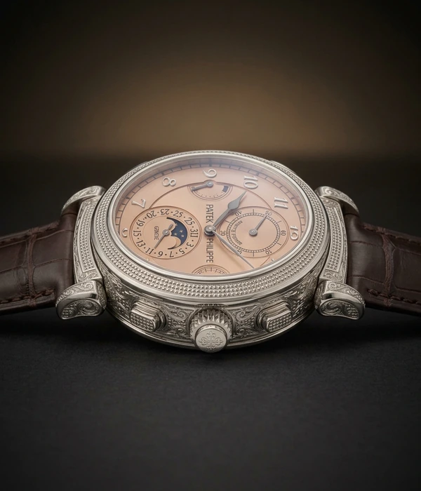 Patek Philippe Grandmaster Chime 6300G-010, case side profile and crown