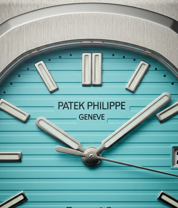 Patek Philippe Nautilus "Tiffany & Co." 5711/1A-018, kellotaulun lähikuva
