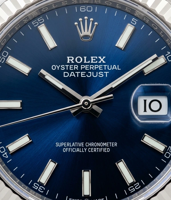 Rolex Datejust 41 126334, kellotaulun lähikuva